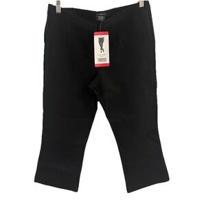 MAX & MIA WOMENS PANTS SIZE‎ MEDIUM BLACK CROPPED DRESS OFFICE UNIFORM